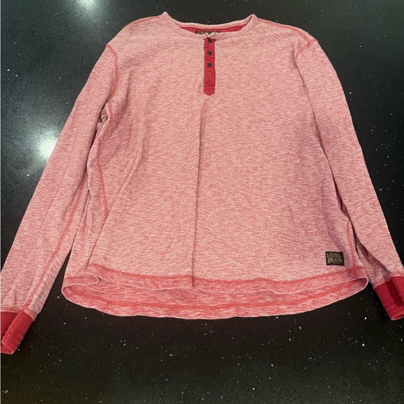 Lucky Brand Red Henley Shirt - Picture 3 of 7